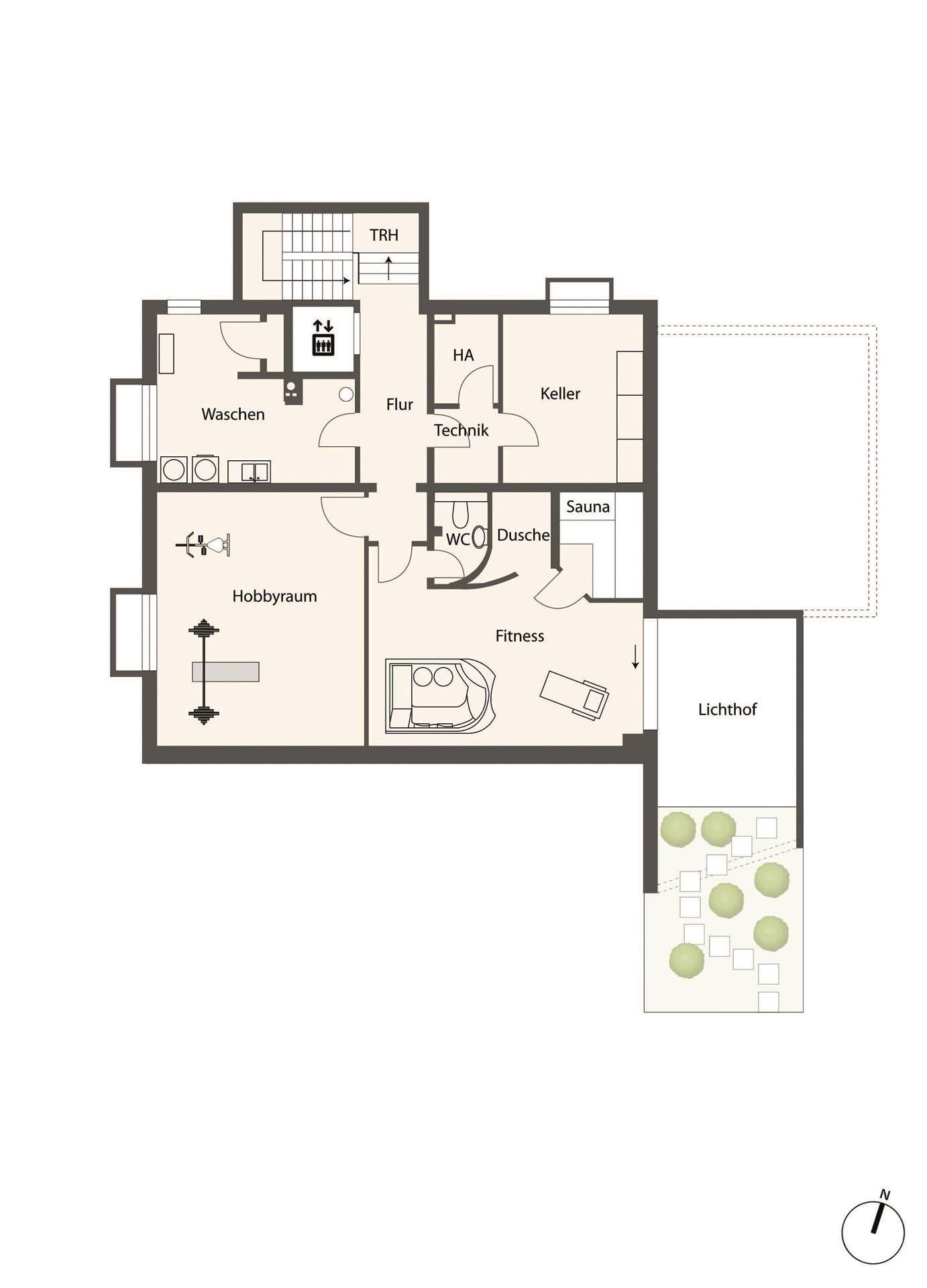 Grundriss-Skizze Untergeschoss
