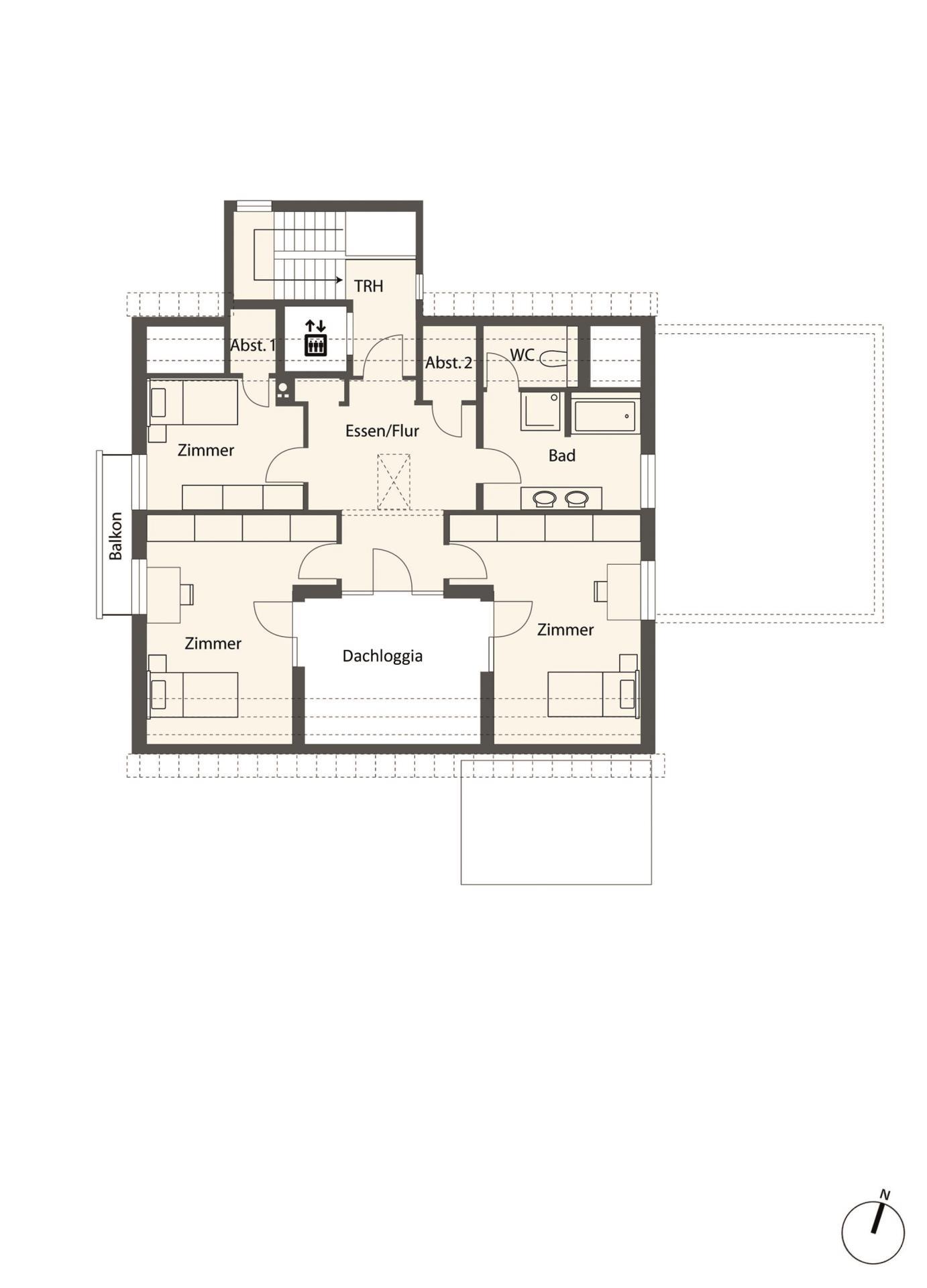 Grundriss-Skizze Dachgeschoss