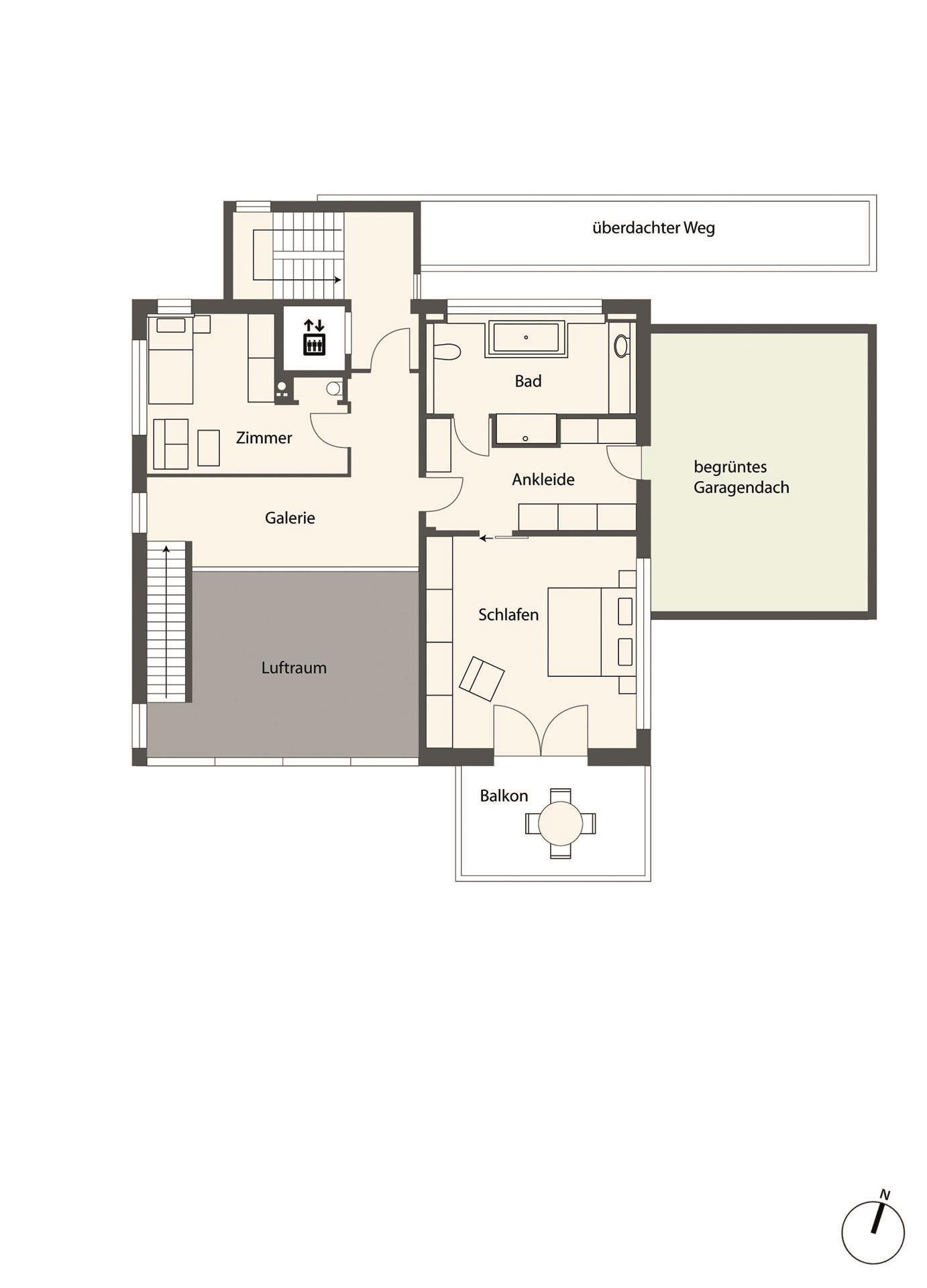 Grundriss-Skizze Obergeschoss