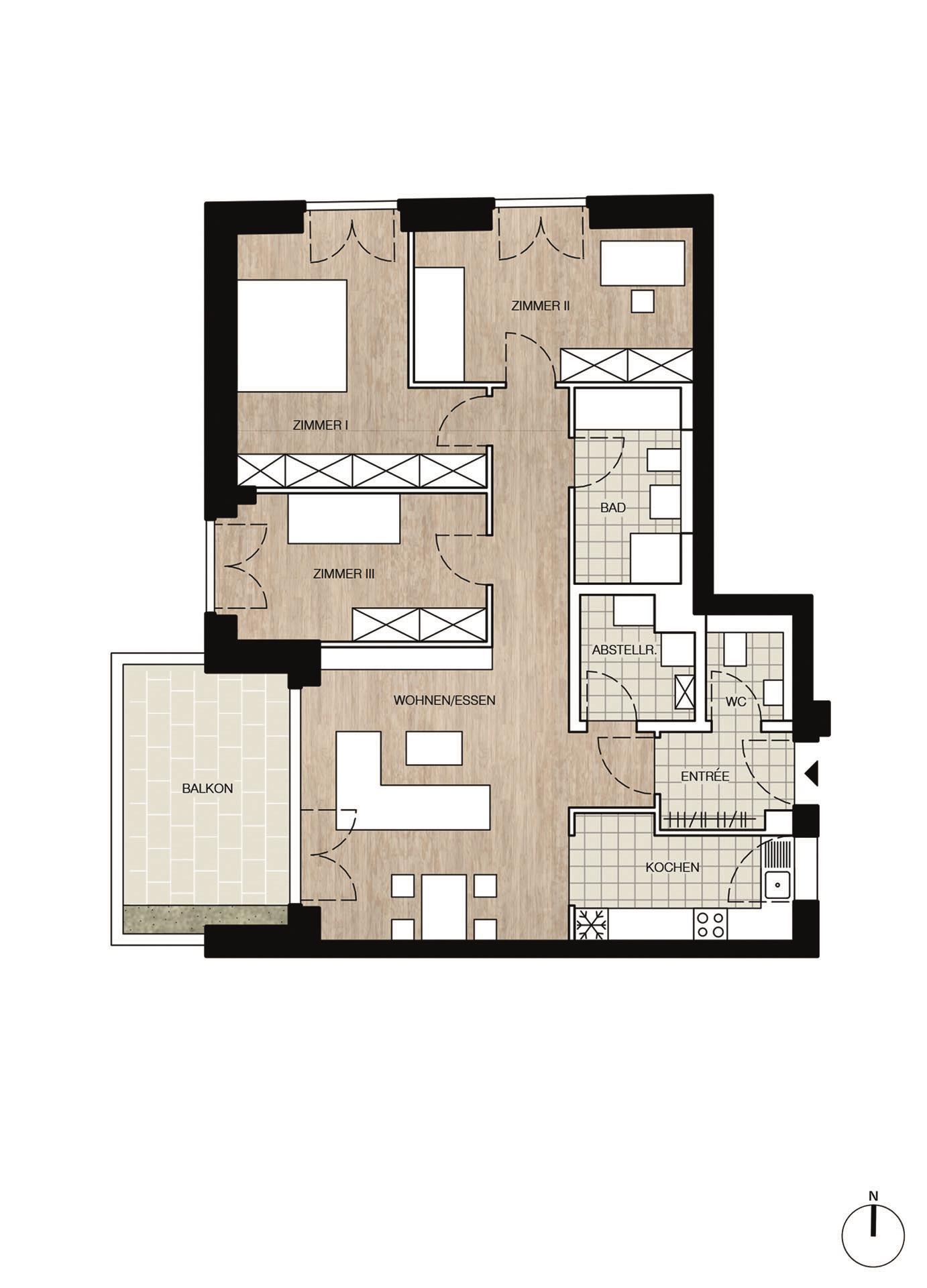 Grundriss-Skizze Wohnung 8