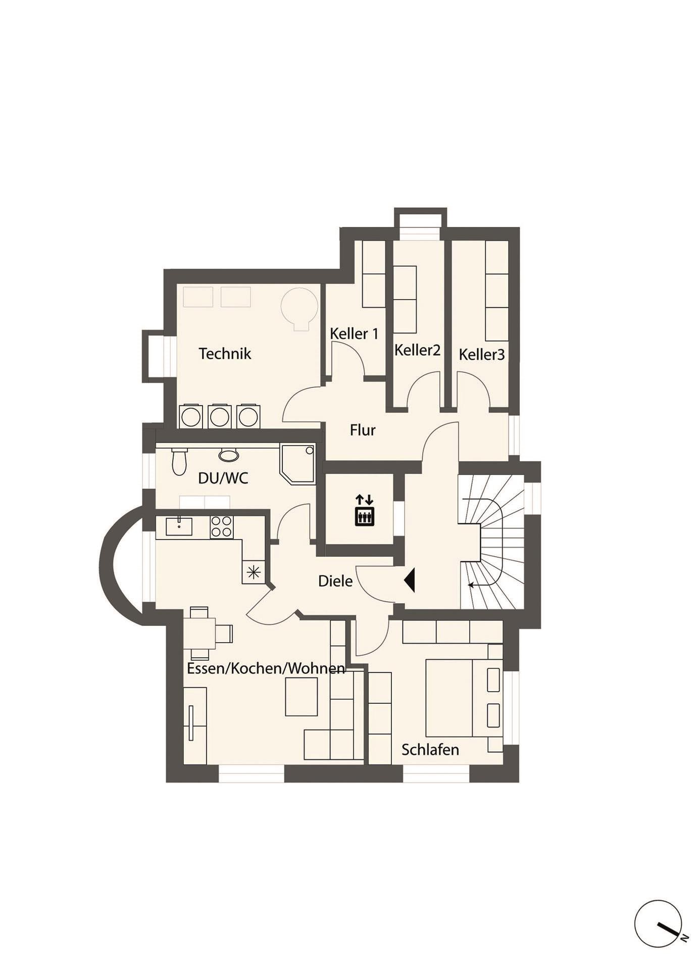 Grundriss-Skizze Erdgeschoss