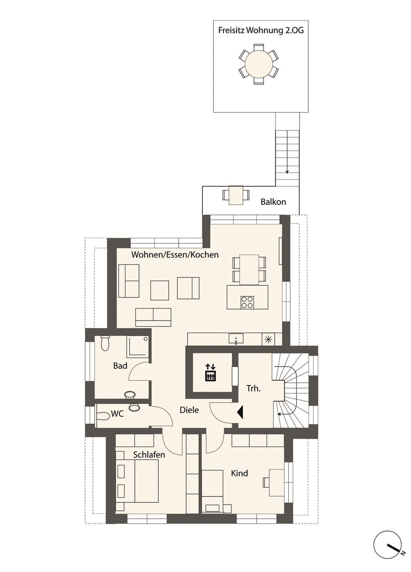 Grundriss-Skizze 2. Obergeschoss