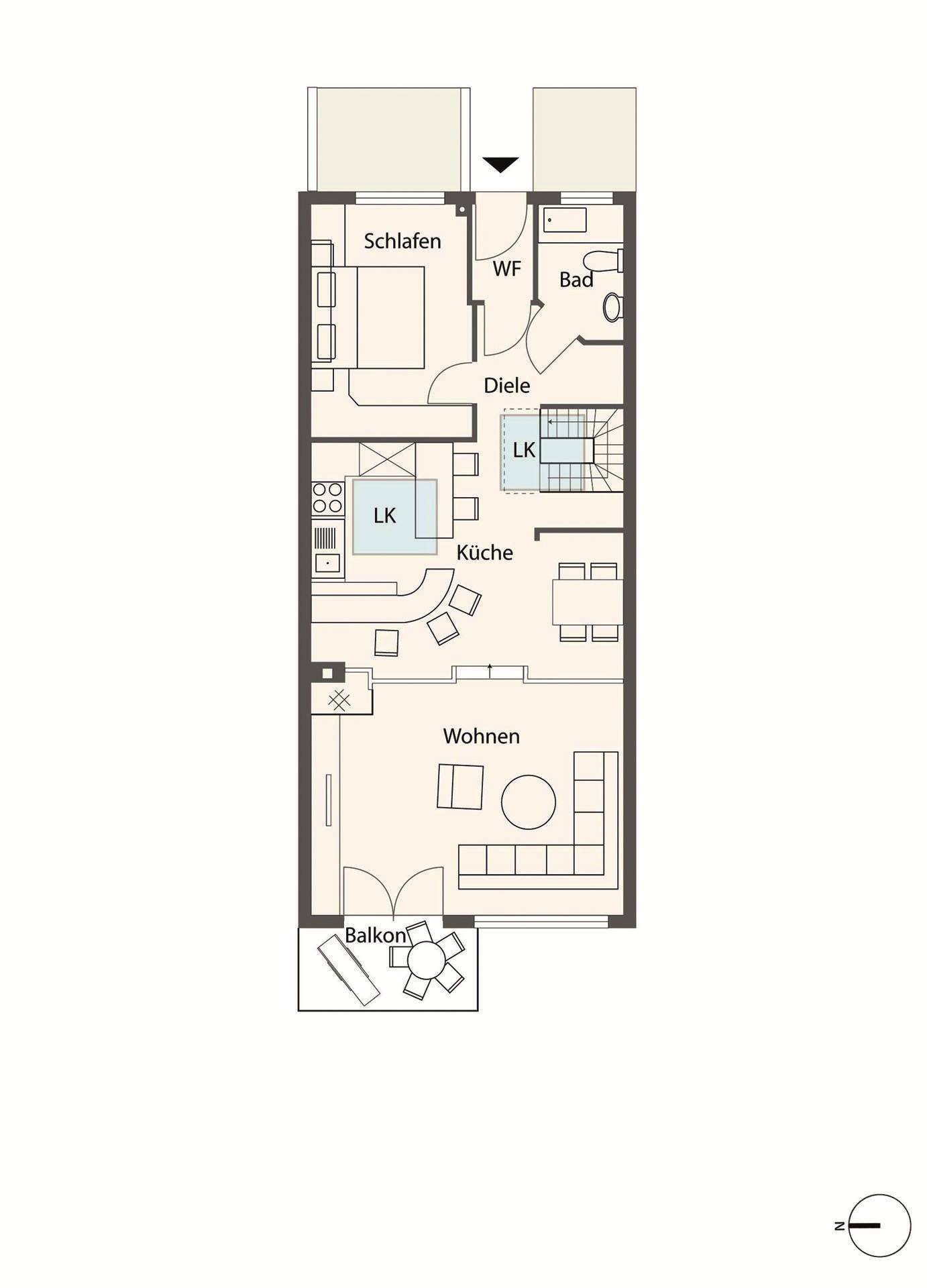 Grundriss-Skizze Erdgeschoss