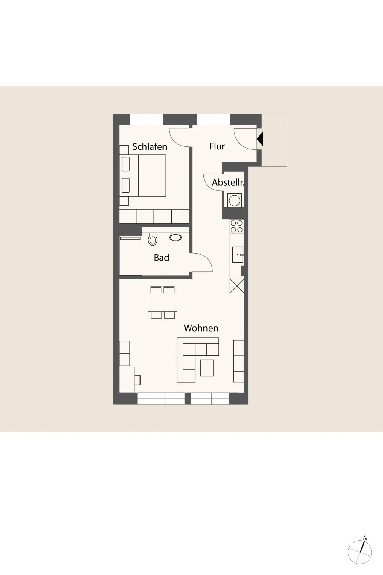 Grundriss-Skizze WE 19