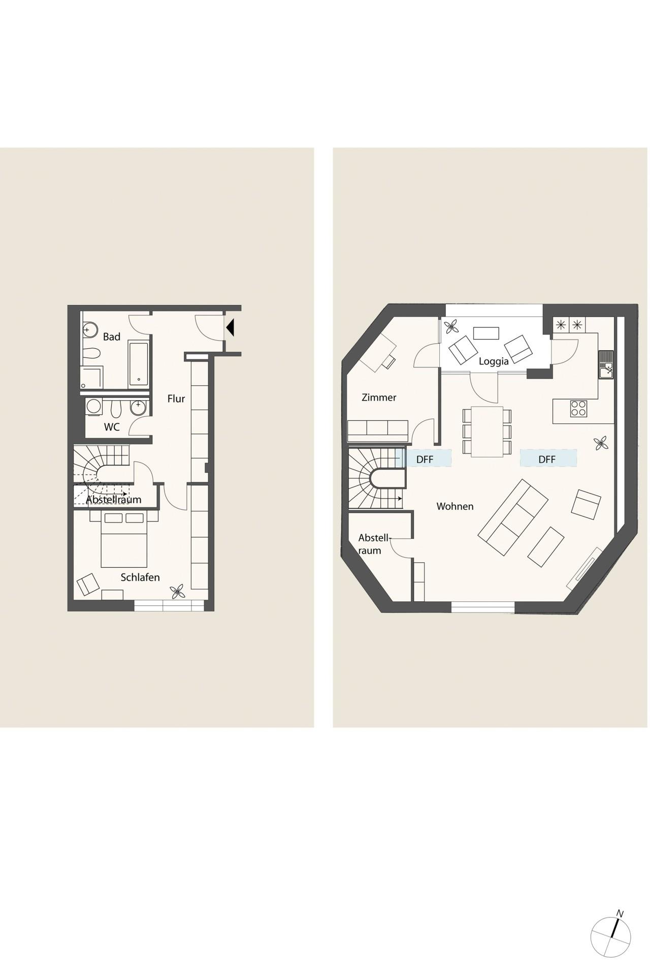 Grundriss-Skizze WE 38