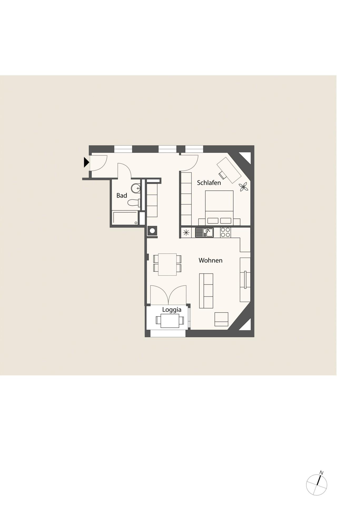 Grundriss-Skizze WE 39