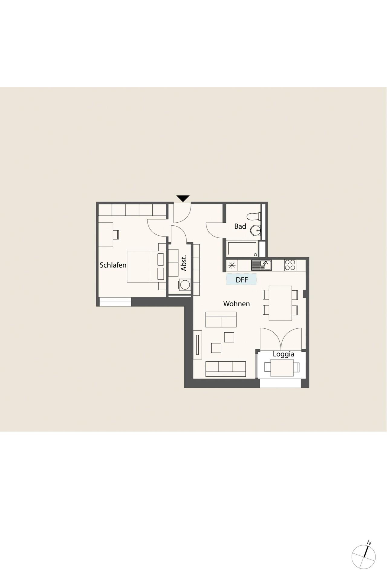 Grundriss-Skizze WE 40