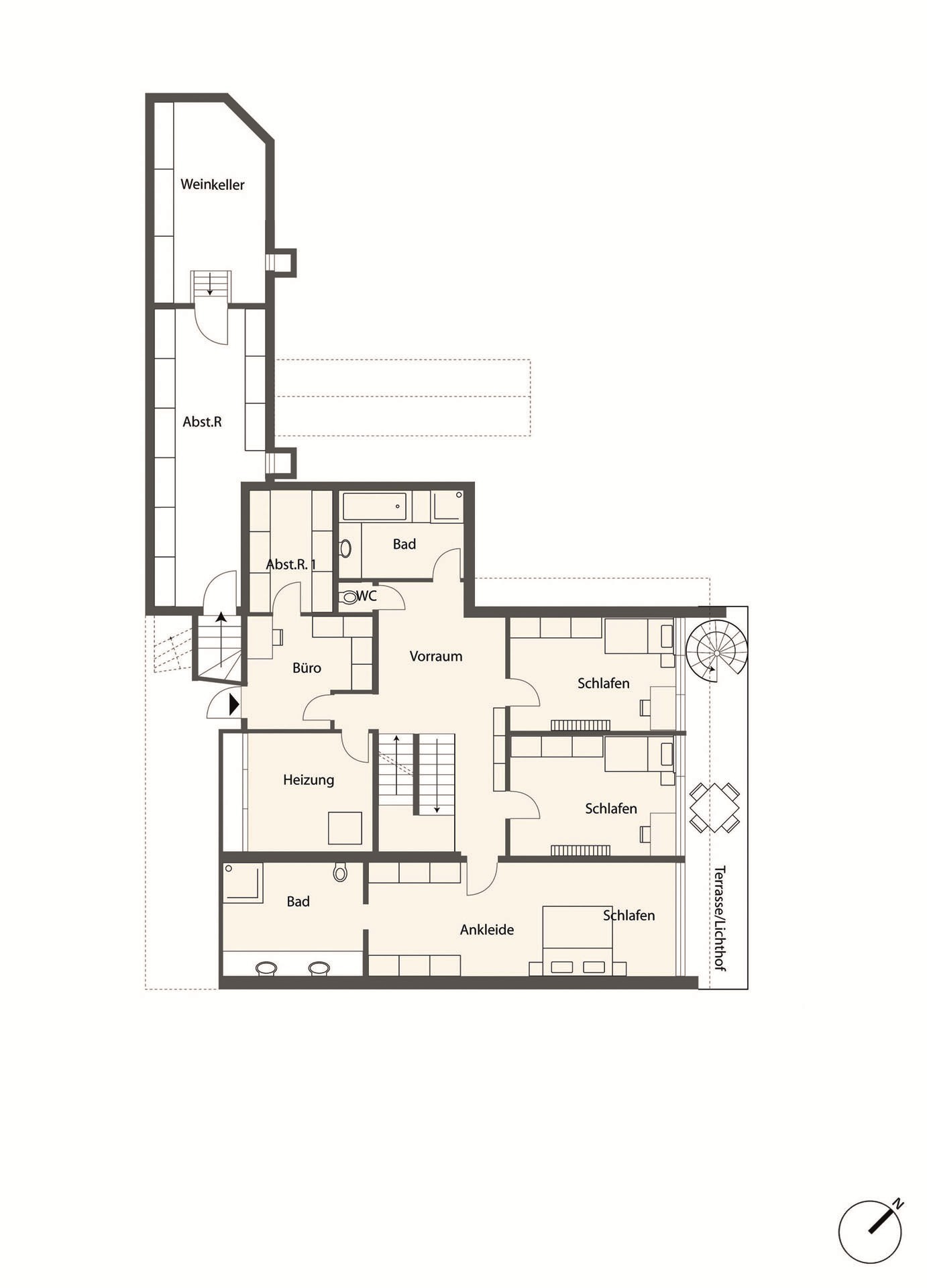 Grundriss-Skizze Untergeschoss