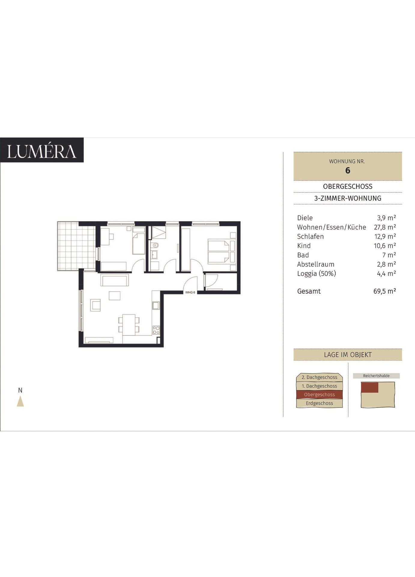 Grundriss-Skizze WE 6