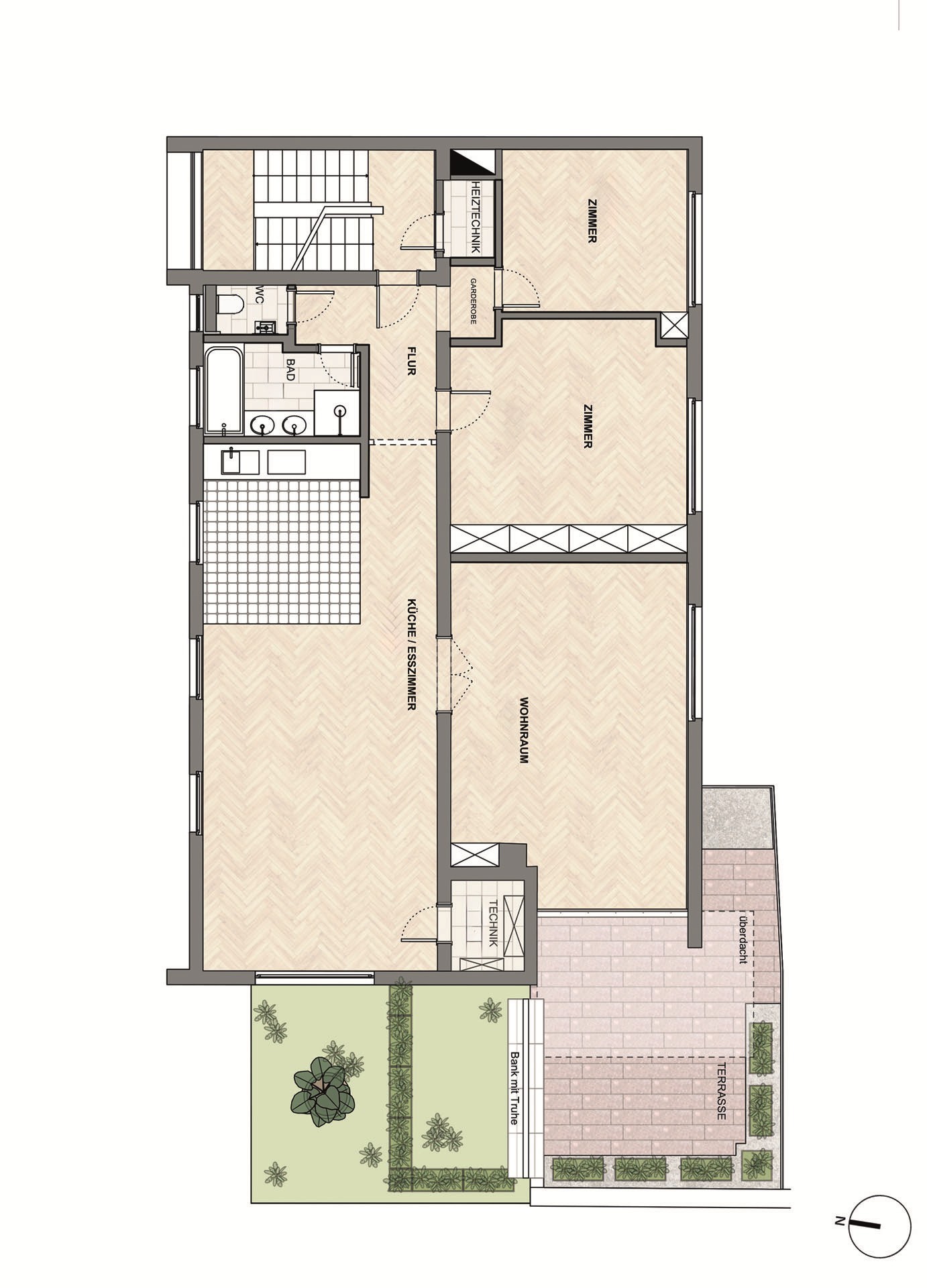 Grundriss-Skizze 1. Obergeschoss