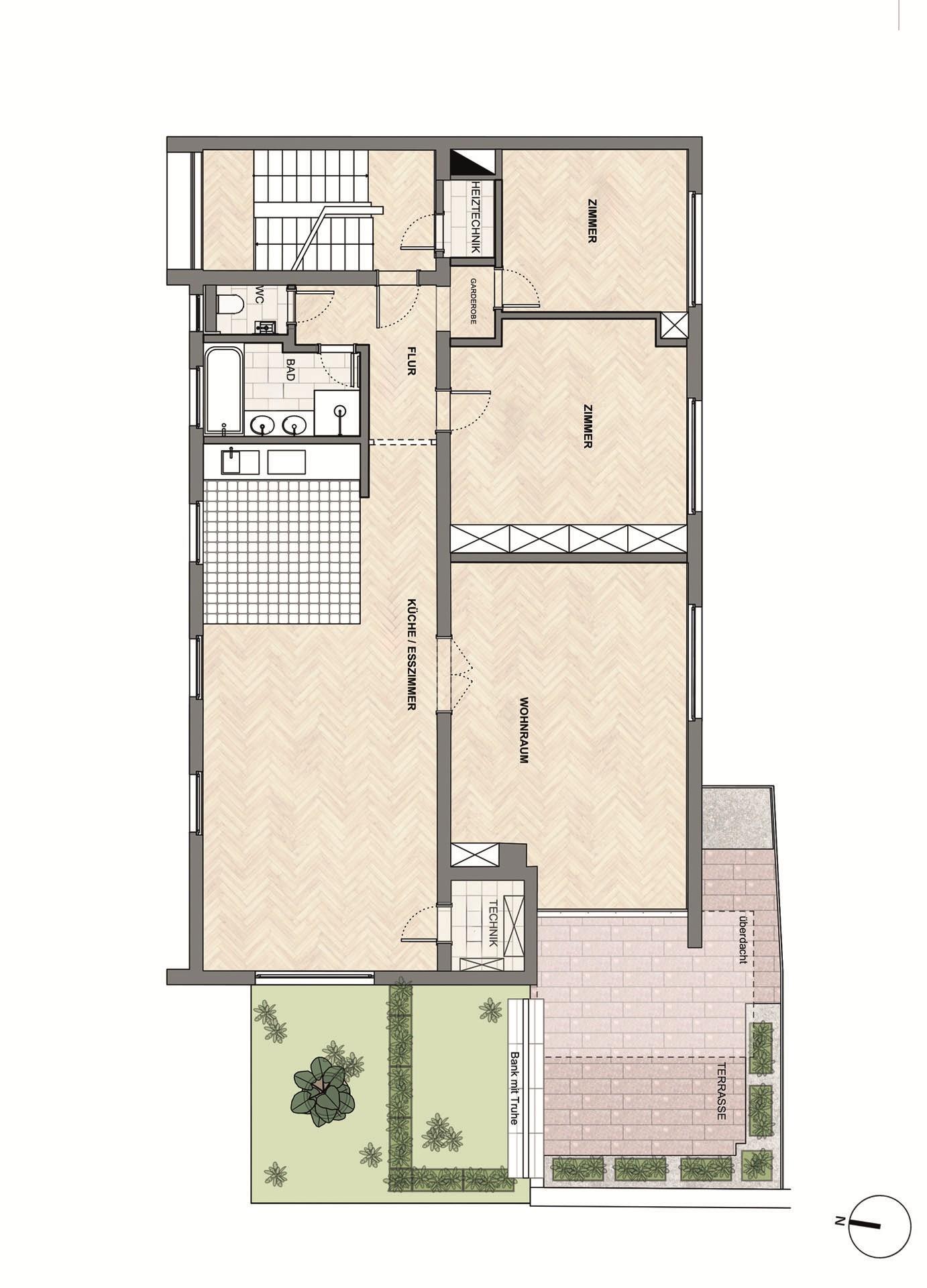 Grundriss-Skizze 1. Obergeschoss