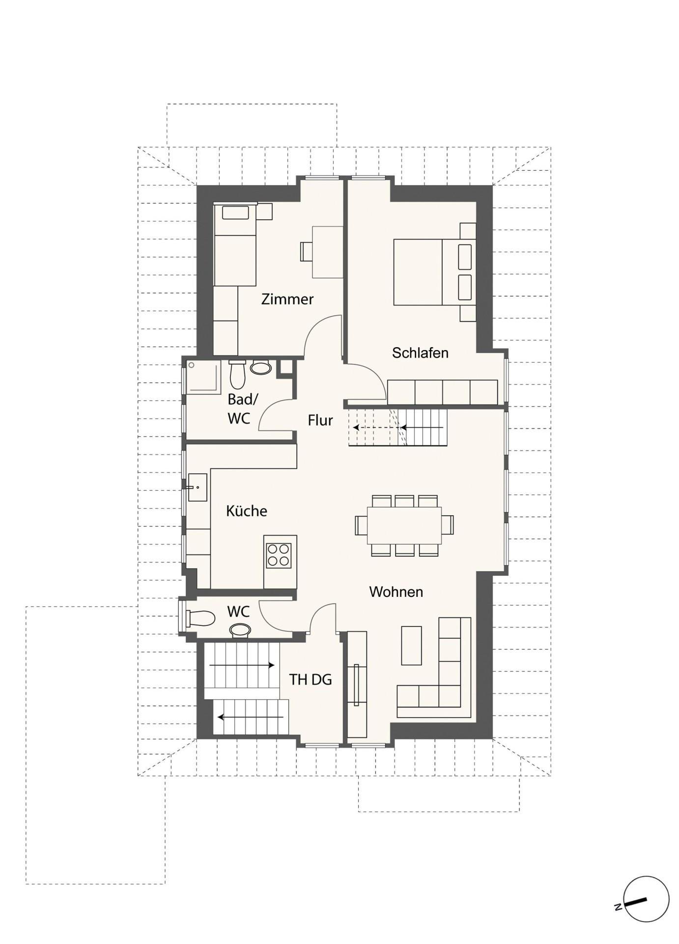 Grundriss-Skizze 1. Dachgeschoss