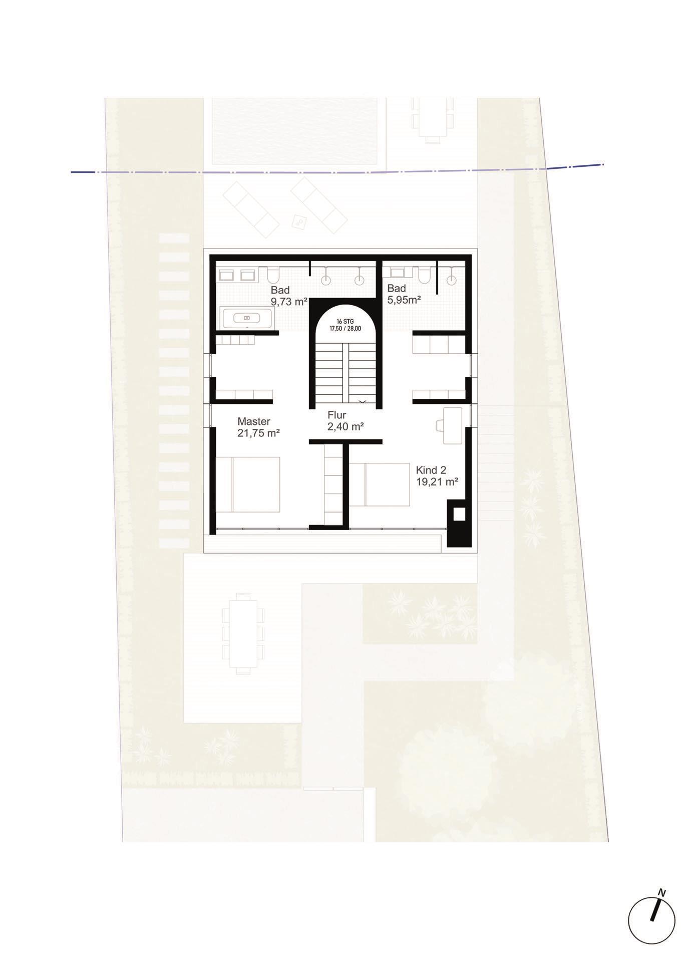 Grundriss-Skizze Obergeschoss