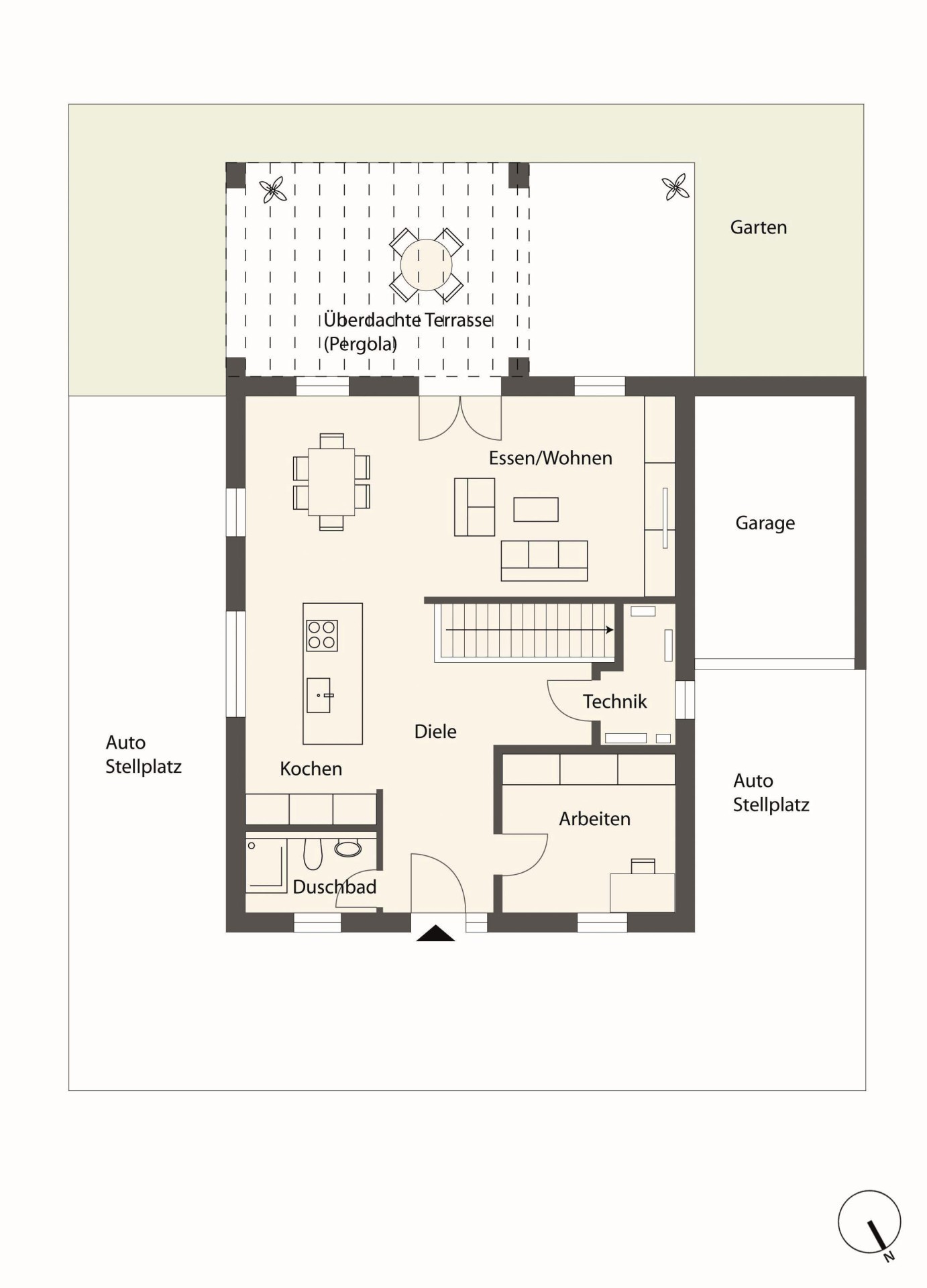 Grundriss-Skizze Erdgeschoss