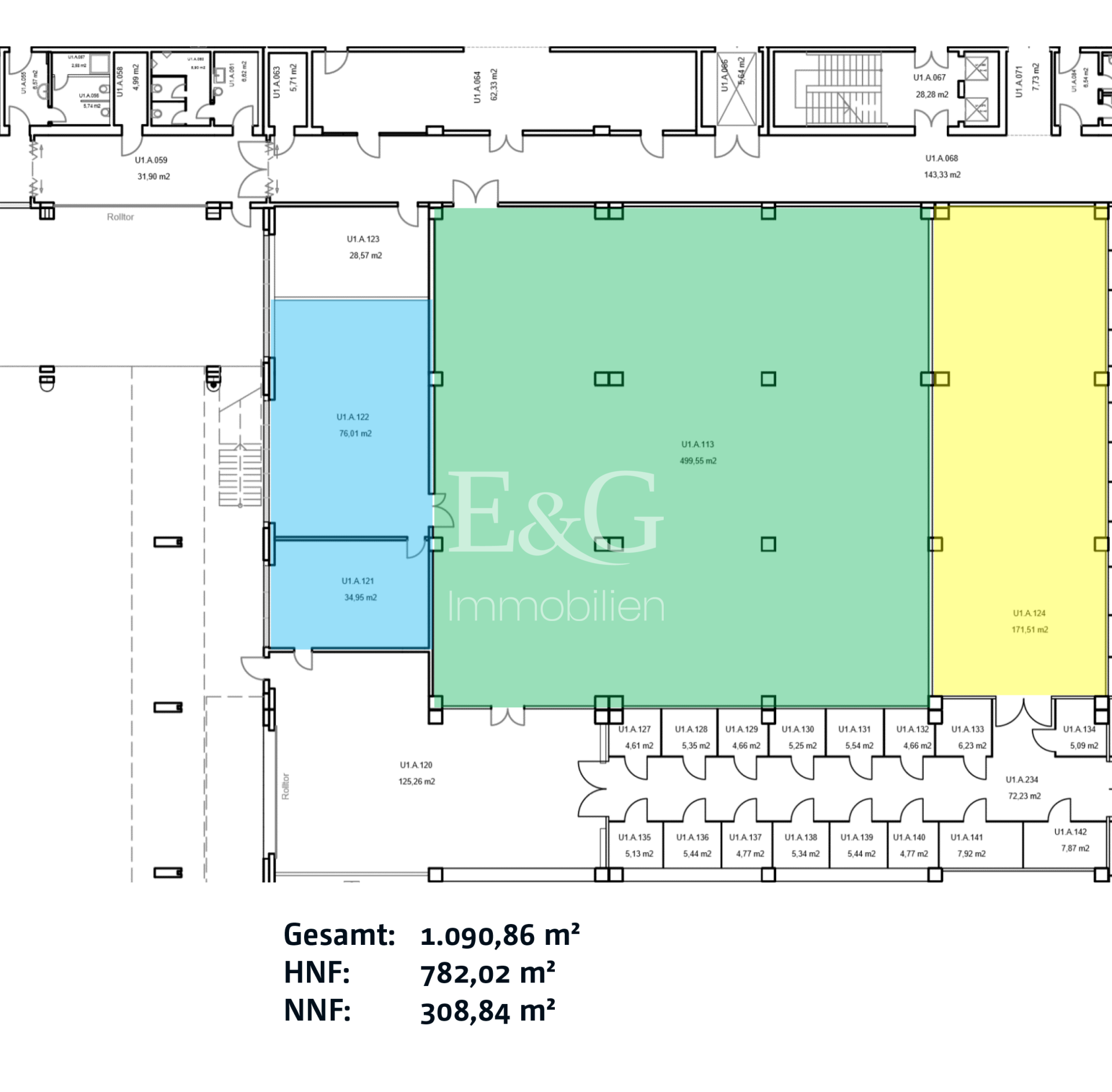 Grundriss Fläche 1.090,86 m²