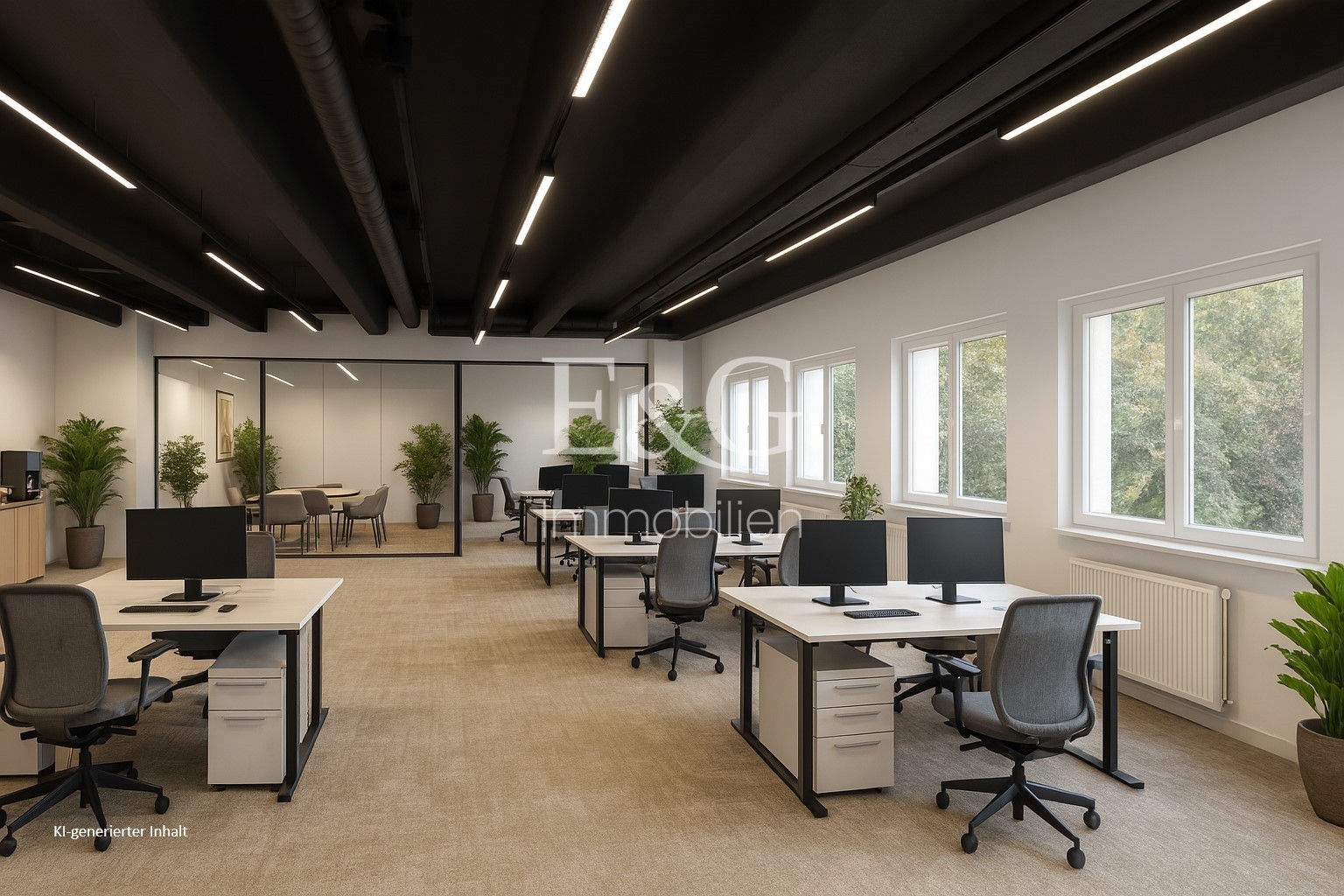 Visualisierung Großraumbüro_342m²