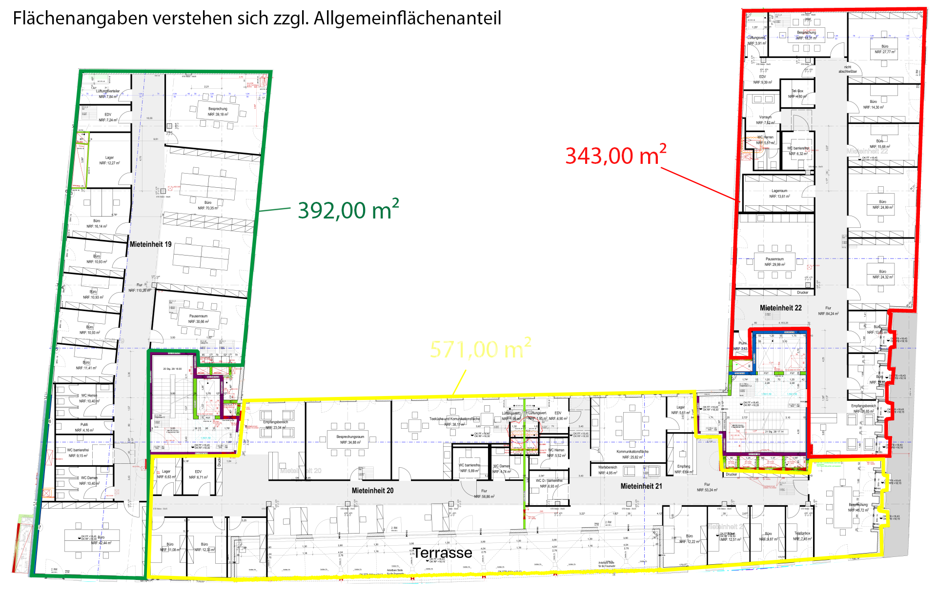 5. OG, teilbar ab ca. 343,00 m²
