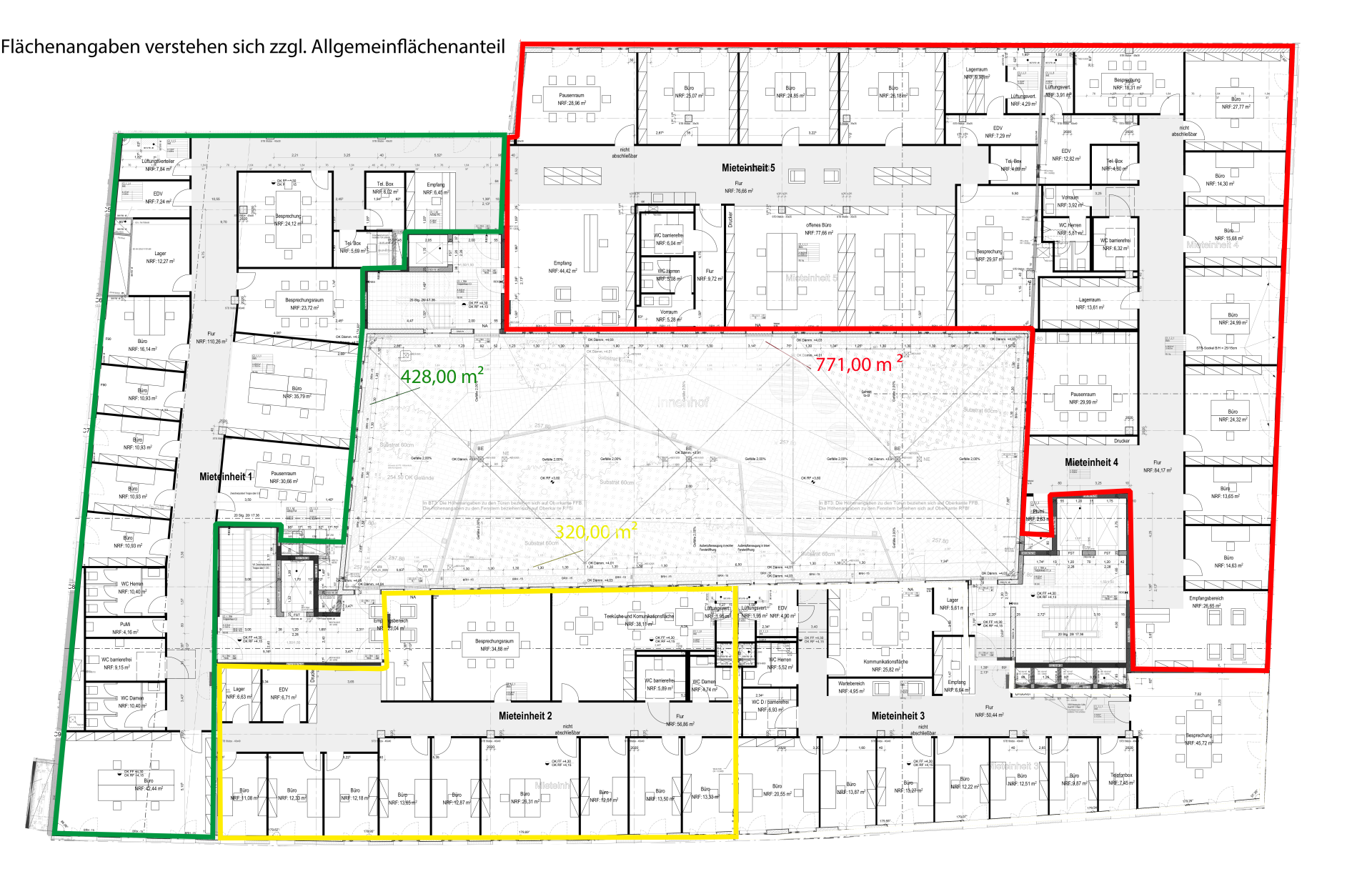1. OG, teilbar ab ca. 320,00 m² 