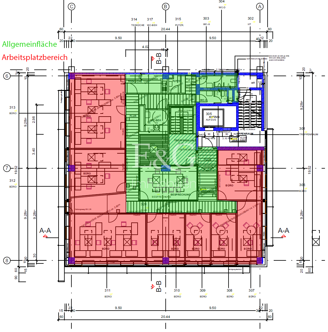 1.OG & 2.OG,18-24 Arbeitsplätze möglich