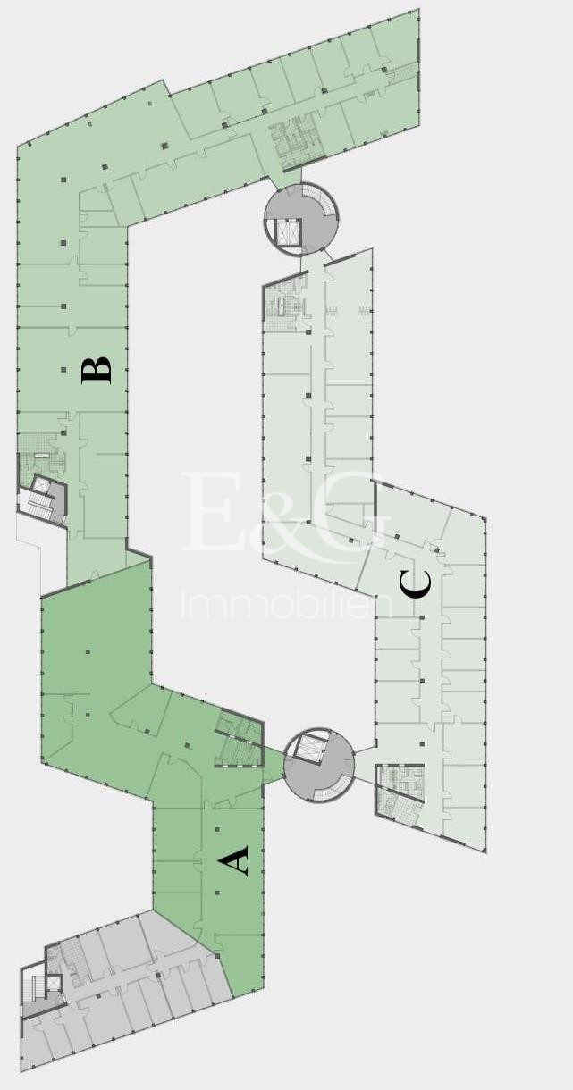 2. Obergeschoss, ca. 754 m², 1198 m², 1063 m²